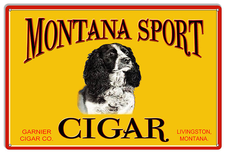 Montana Sport Tobacco Reproduction Cigar Metal Sign 12x18