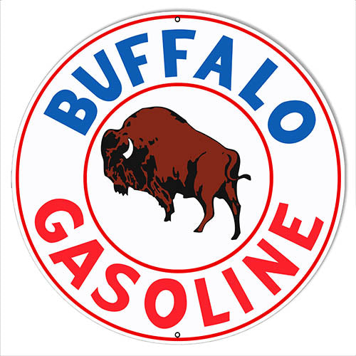 Buffalo Gasoline Reproduction Motor Oil Metal Sign 14x14 Round
