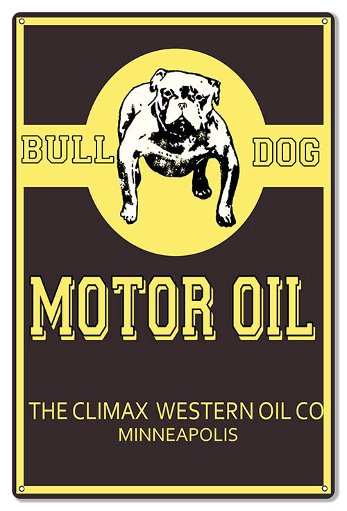 Bull Dog Motor Oil Reproduction Large Garage Shop Metal Sign 16x24