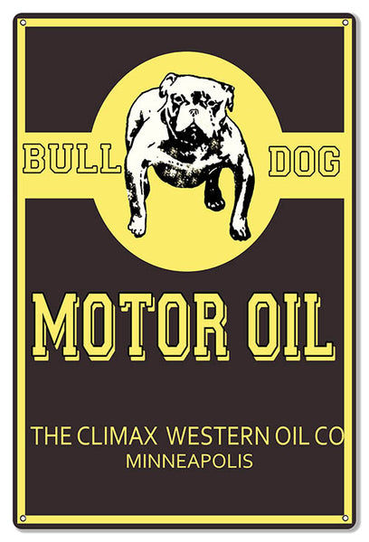 Bull Dog Motor Oil Reproduction Large Garage Shop Metal Sign 16x24