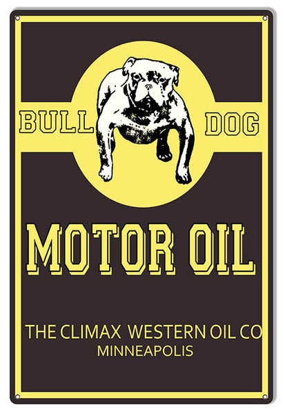 Bull Dog Motor Oil Reproduction Garage Shop Metal Sign 12x18