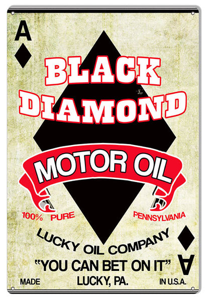Black Diamond Motor Oil Reproduction Garage Shop Metal Sign 12x18