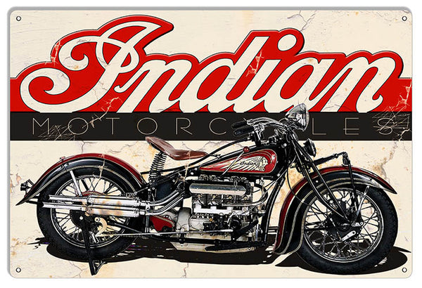 Indian Motorcycle Reproduction Man Cave Metal Sign 12x18