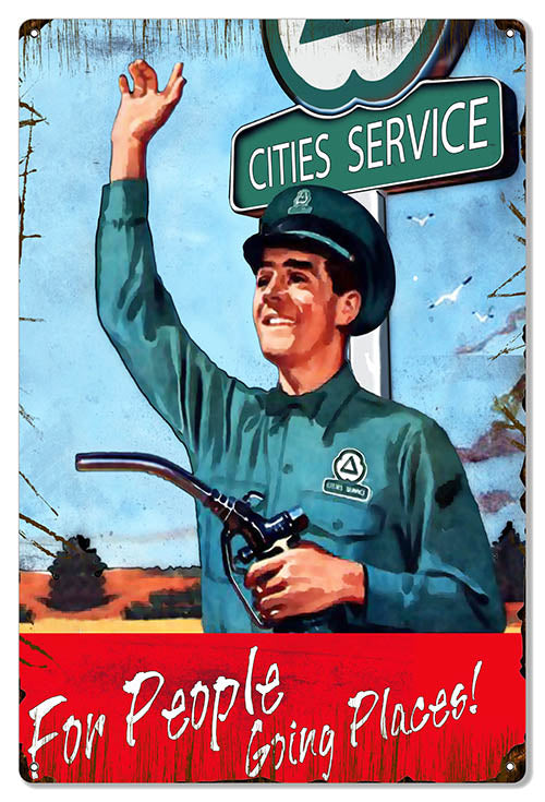 Cities Services Motor Oil Reproduction Large Metal Sign 16x24