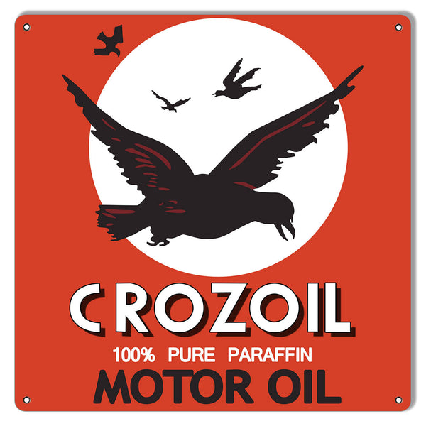 Crozoil Motor Oil Reproduction Garage Shop Metal Sign 12x12