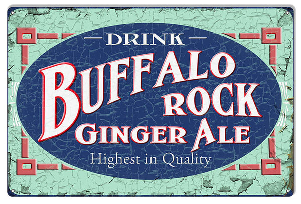 Buffalo Rock Ginger Ale Reproduction Nostalgic Large Metal Sign 16x24