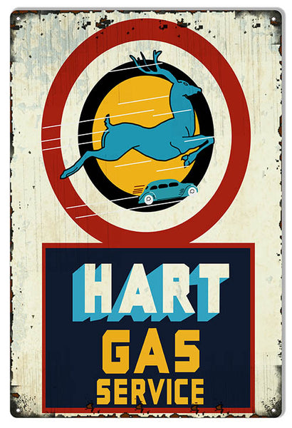 Hart Gasoline Reproduction Garage Shop Metal Sign 12x18