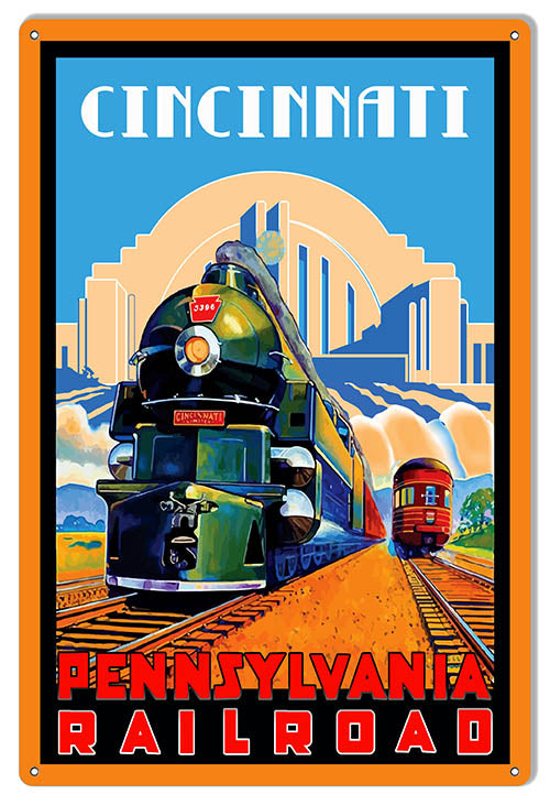 Cincinnati Pennsylvania Reproduction Railroad Metal Sign 12x18