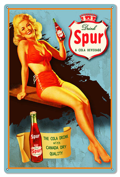 Spur Cola Beverage Drink Reproduction Large Nostalgic Metal Sign 16x24
