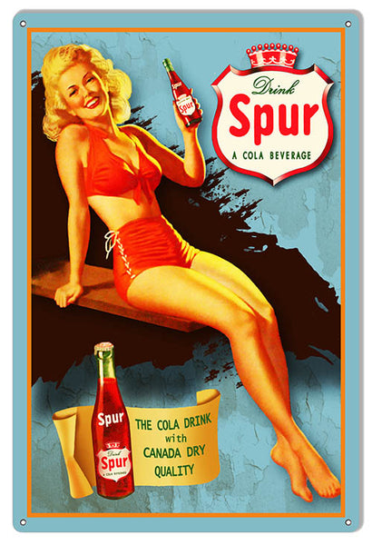 Spur Cola Beverage Drink Reproduction Nostalgic Metal Sign 12x18