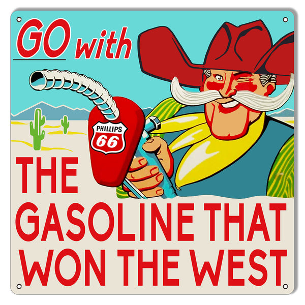 Phillips 66 Gasoline Reproduction Garage Shop Metal Sign 12x12