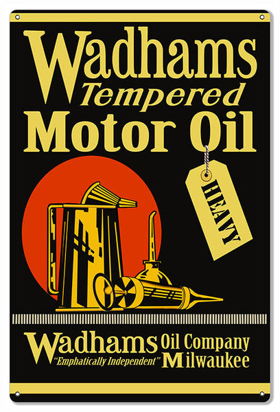 Wadhams Tempered Motor Oil Reproduction Garage Shop Metal Sign16x24