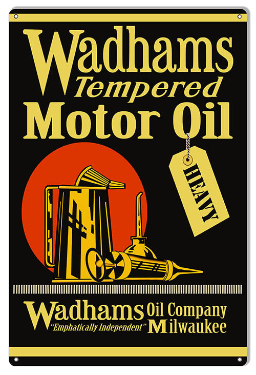 Wadhams Tempered Motor Oil Reproduction Garage Shop Metal Sign12x18