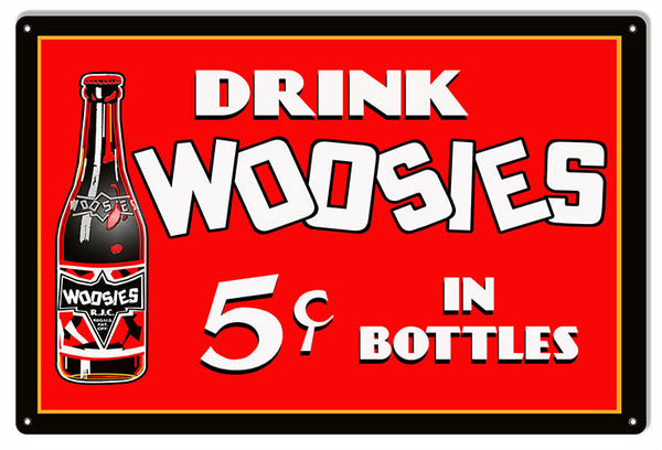Woosies Beverage Drink Reproduction Large Nostalgic Metal Sign 16x24