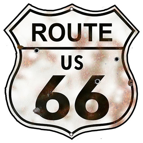  (3) Route 66 US Cut Out Reproduction Garage Shop Metal Sign 7.5x7.5