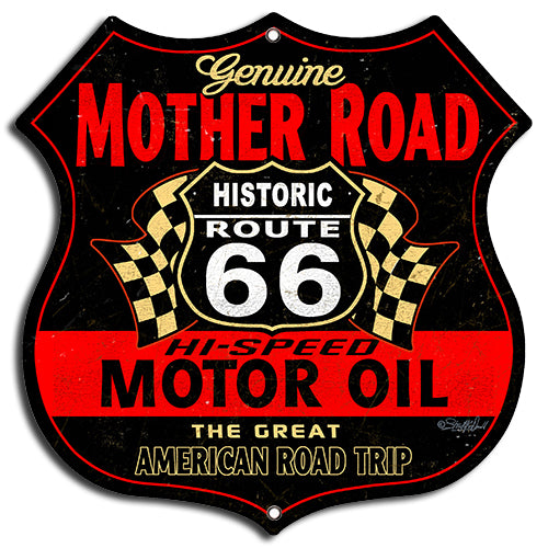 (3) Mother Road Motor Oil Cut Out By Steve McDonald Metal Sign 7.5x7.5