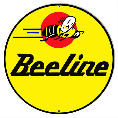 Beeline Motor Oil Reproduction Garage Shop Metal Sign 30x30 Round