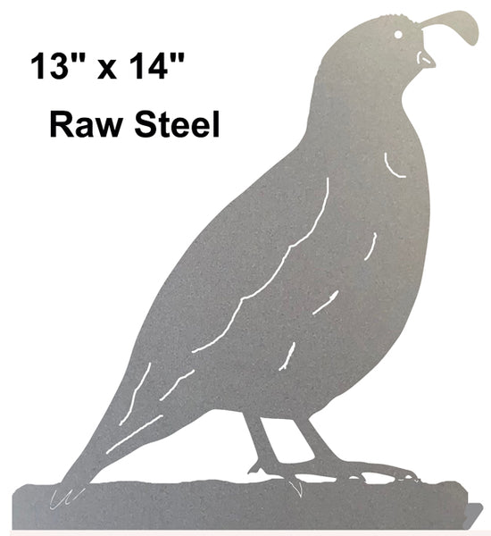 Quail Bird Laser Cut Out Raw Steel Metal Sign 13x14