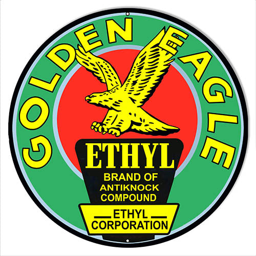 Golden Eagle Motor Oil Reproduction Garage Metal Sign 14x14 Round
