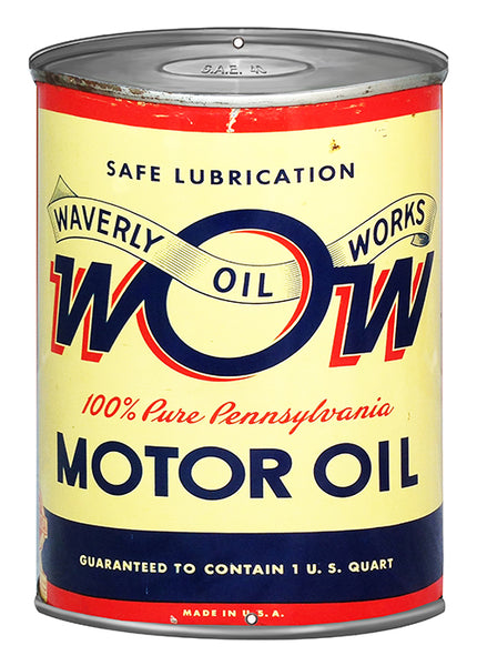 Waverly Reproduction Motor Oil Can Cut Out Metal Sign 7.25x10.6