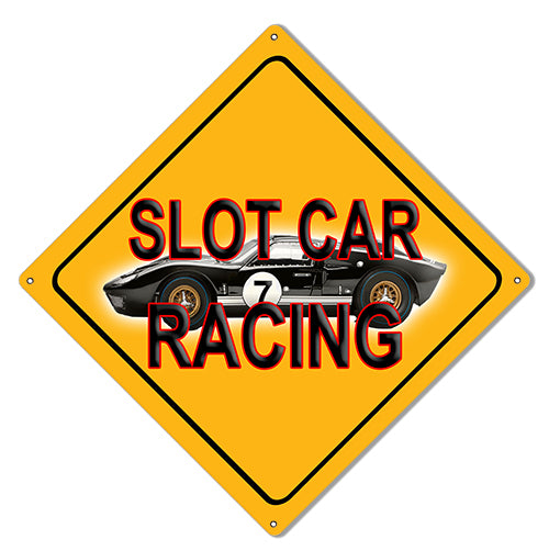 Slot Car Racing Hot Rod Motor Speedway Metal Sign 12x12