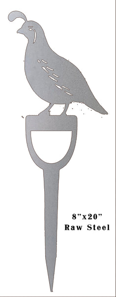 Quail Bird Laser Cut Out Raw Steel Metal Sign14x21