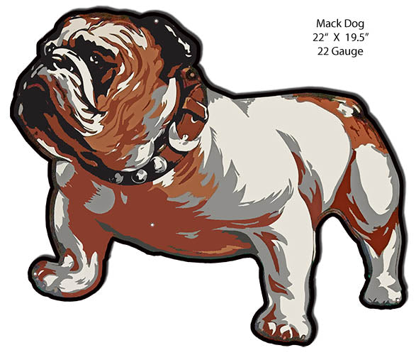 Mack Truck Bull Dog Cut Out Animal Wall Art Metal Sign 19.5x22