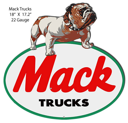 Mack Trucks Cut Out Reproduction Garage Shop Metal Sign 17.2x18