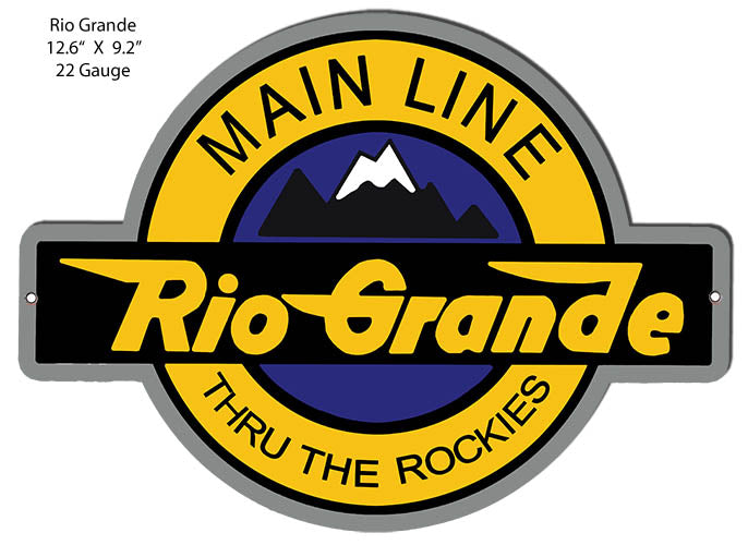 Rio Grande Train Laser Cut Out Railroad Metal Sign 9.2x12.6