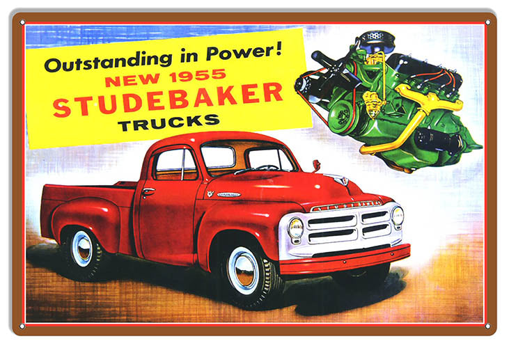 Studebaker Truck 1955 Reproduction Garage Shop Metal Sign 16x24