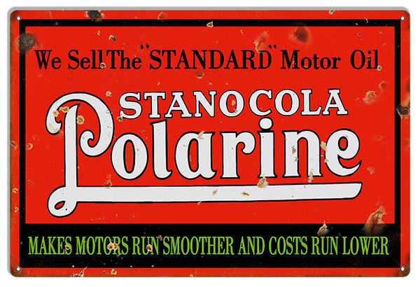 Stano Cola Motor Oil Reproduction Garage Shop Metal Sign 18x30