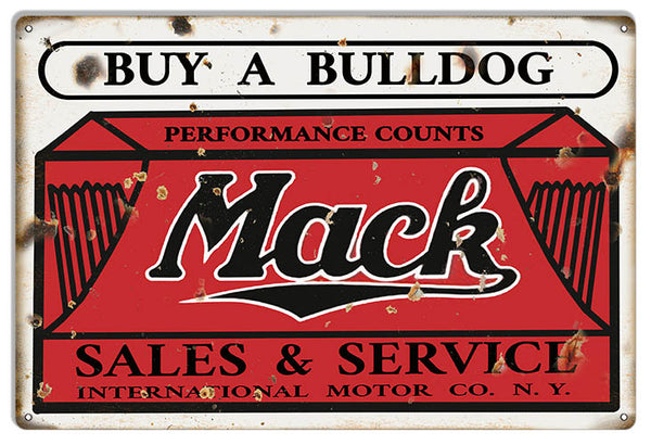 Mack Bulldog Sales Reproduction Garage Shop Metal Sign 16x24