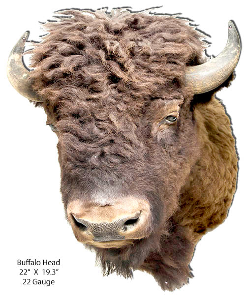 Buffalo Head Cut Out Animal Wall Art Metal Sign 19.3x24