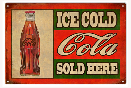 Cola Soda Drink Reproduction Restaurant Nostalgic Metal Sign 18x30