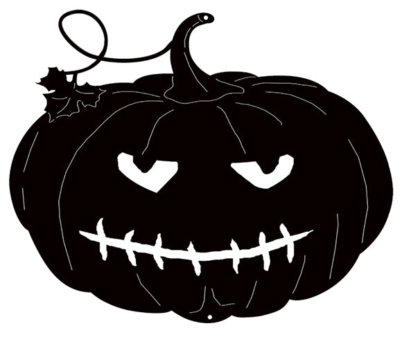 Jack O Lantern Black Metal Cut Out Halloween Decor 9.5"x7.8"  RVG1401B