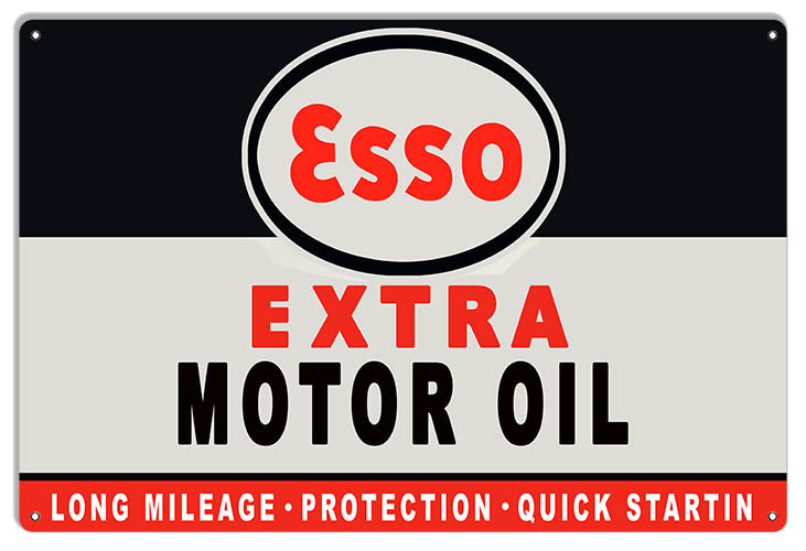 Esso Extra Gas And Motor Oil 12"x18" Sign .040 Alum Garage Art Sign Repro