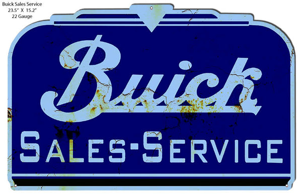 Buick Sales Service Car Dealer Reproduction Metal Cut Out 23.5"x15.2" RVG1449S