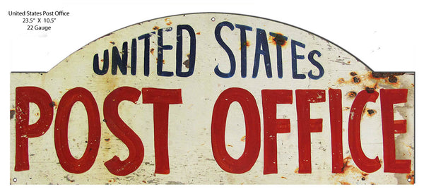 United States Post Office Vintage Looking Repro'd. Metal Cut Out Sign 23.5x10.5 RVG1526S