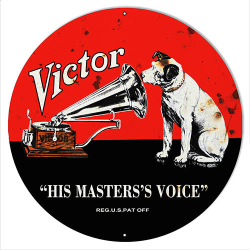 Victor Phonographs His Masters Voice Aged Looking Reproduction Metal Sign RVG1530-18