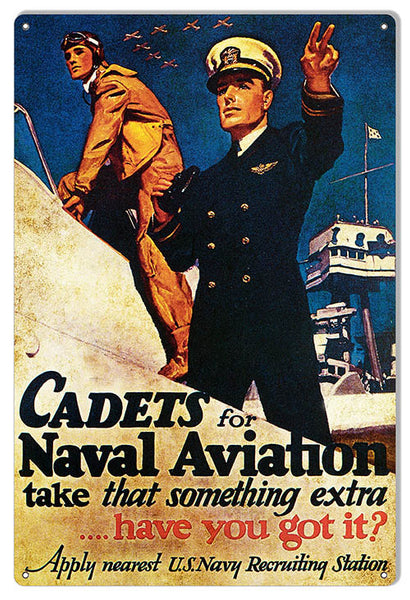 Cadets For Naval Aviation Metal Sign