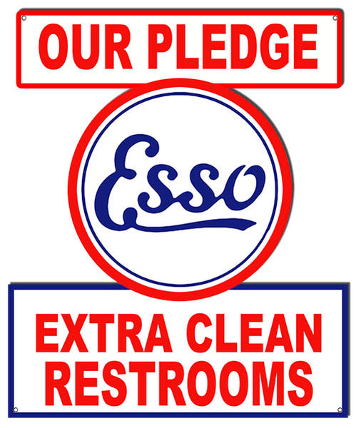 ESSO Extra Clean Restrooms Metal Sign 19.3x16