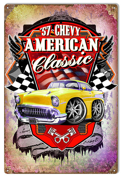 1957 Chevy American Classic Metal Sign 
