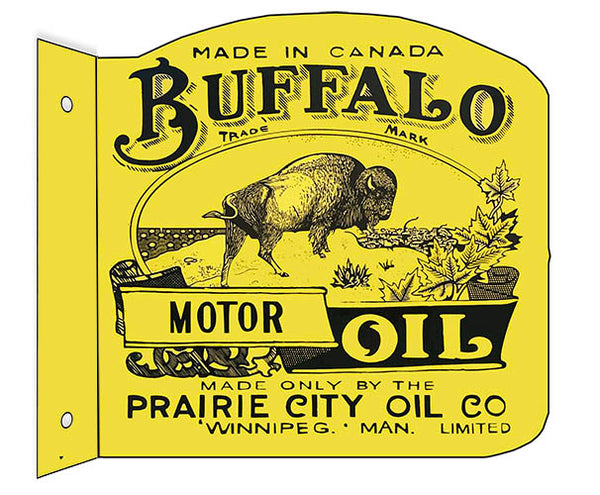 Buffalo Motor Oil Canada Flange Metal Sign 16x15.6