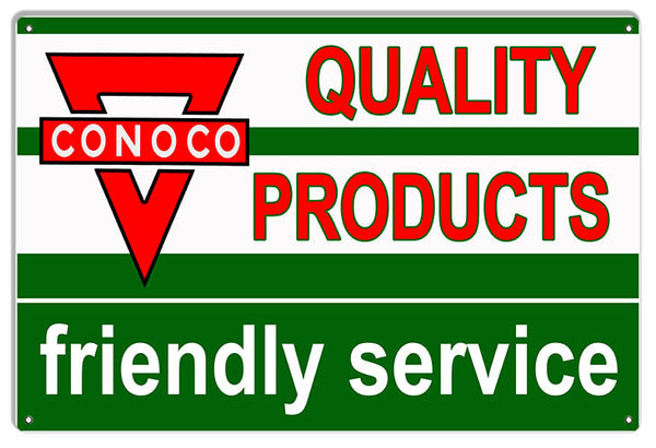 Conoco Quality Products Reproduction Metal Sign 3 Sizes To Choose From
