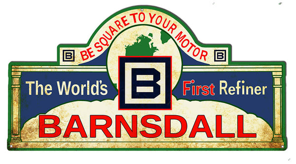 The WorldÆs First Refiner Barnsdall Oil Vintage Metal Sign 23.3x14