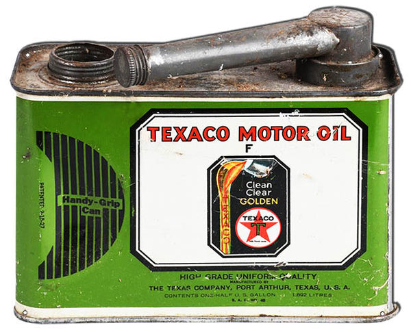 Texaco Motor Oil Can Cut Out Metal Sign 17.5x14.2