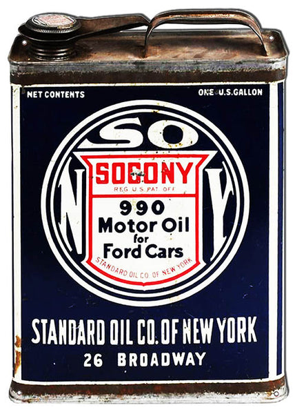 Socony Motor Oil Can Cut Out Metal Sign 17.6x12.5