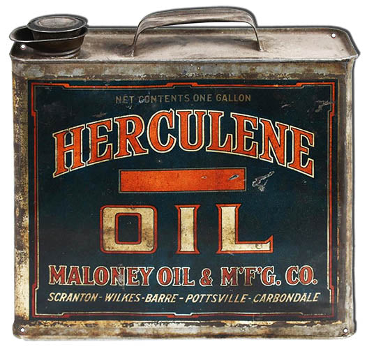 Herculene Motor Oil Can Cut Out Metal Sign 13.9x13.2