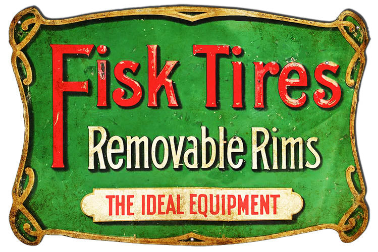 Fisk Tires Removable Rims Reproduction Metal Sign 23.6x15.8
