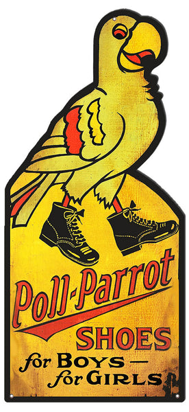 Poll-Parrot Shoes For Boys & Girls Metal Sign 10.6x23